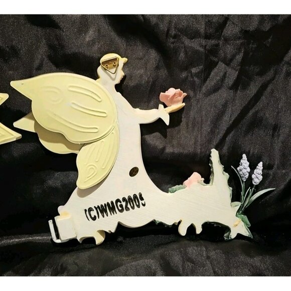 Set Of 2 Flower Fairy Pixie Wall Hangings Garden Angels 10x12” 2005 Art Deco - Picture 9 of 10